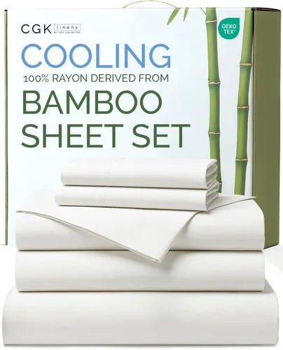 Miniatura 9 de Sábanas de bambú 100% rayón derivado de bambú, tamaño individual, sábanas refrescantes para individuales. Ropa de cama ultra suave, transpirable
