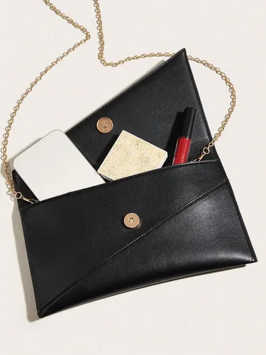 Miniatura 4 de SweatyRocks Bolso cruzado de cuero con correa de cadena para mujer, bolso mediano de embrague de noche