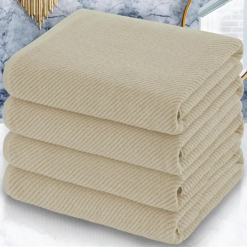 Miniatura 22 de VOOVA & MOVAS Toallas de baño amarillas – 100% algodón Secado rápido Peso Gruesas Suave, juego de 6 toallas de baño, 2 toallas grandes de 30