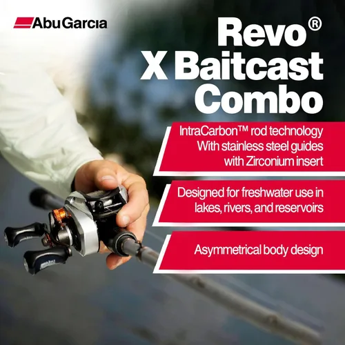 Miniatura 2 de Abu Garcia Revo X - Combo de carrete y caña de pescar de perfil bajo