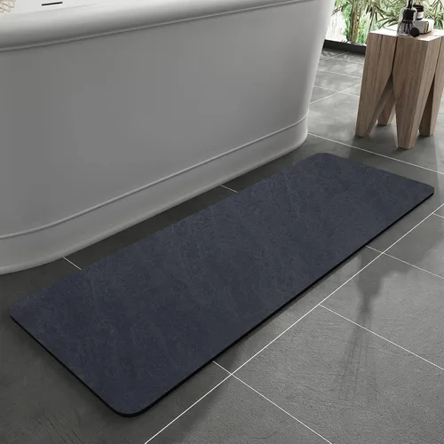 Miniatura 44 de MontVoo -Tapete de baño-Alfombras de baño delgadas antideslizantes para debajo de la puerta- Superficie de gamuza sintética absorbente, de secado