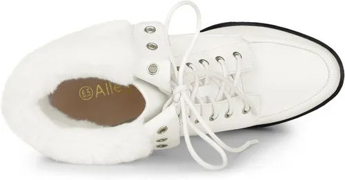 Miniatura 6 de Allegra K Botines de tacón grueso plegables con plataforma para mujer