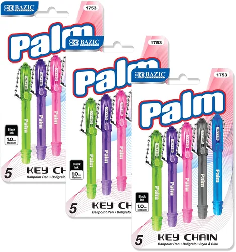 Miniatura 8 de BAZIC PRODUCTS Palm - Mini bolígrafo con llavero, 5 unidades, para escritura escolar, oficina, caja de 24