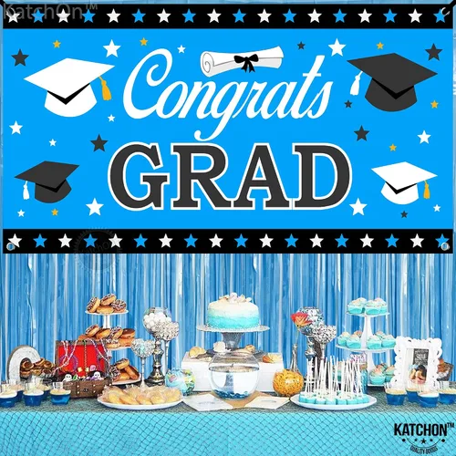 Miniatura 9 de KatchOn, Cartel de graduación XtraLarge de felicitaciones – 72 x 44 pulgadas, pancarta de graduación Fondo de felicitaciones Decoración