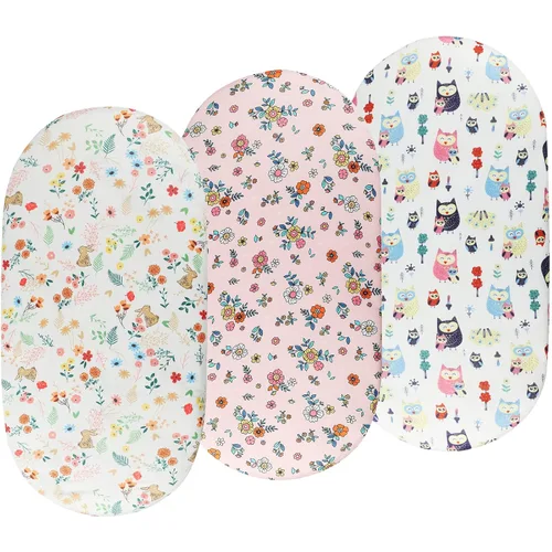 Miniatura 18 de Onacosht Juego de sábanas de moisés, paquete de 3 unidades para bebé, sábana bajera ajustable de punto suave elástica universal para colchón Floral