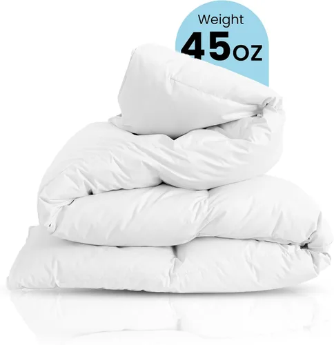 Miniatura 3 de East Coast Bedding Cozy Dream - Edredón de plumón de ganso y plumas, tamaño matrimonial, 76 x 86 pulgadas, edredón de plumas refrescantes para todas