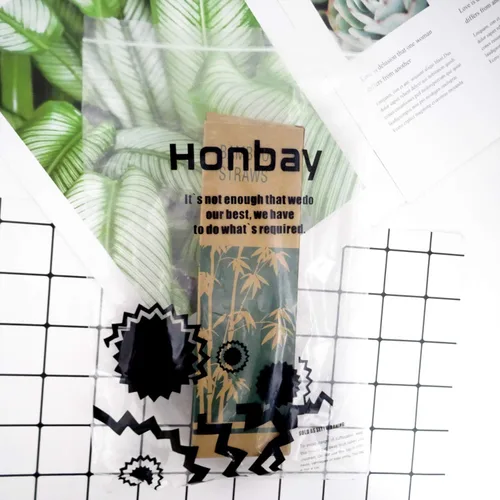 Miniatura 7 de Honbay 20 popotes de bambú reutilizables de madera con 1 cepillo de limpieza para el hogar y al aire libre