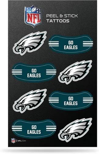Miniatura 9 de Rico Industries NFL Footbal Peel & Stick Temporary Tattoos - Eye Black - Game Day Approved!