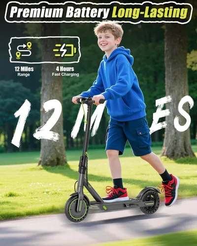 Miniatura 2 de MAXSHOT Electric Scooter Adults & Big Kids, Top Speed 9/16/19MPH, 10/12/16/19Miles Range, 6.5"/8.5" Tires Folding Escooter, APP Control Negro