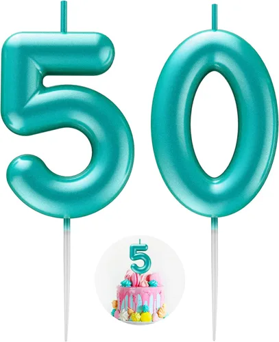 Miniatura 57 de Velas número 2 arcoíris con número 3D de feliz cumpleaños para decoración de fiesta de pastel de cumpleaños, suministros de celebración