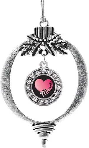 Miniatura 80 de Inspired Silver - Twin One - Adorno festivo de Navidad de plata - Adorno festivo de árbol de Navidad con dije de círculo y circonita cúbica