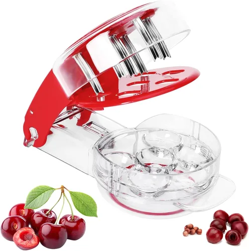Miniatura 8 de Cherry Pitter - Makmzoon Cherries Corer Cherry Removedor de Cerezas, herramienta de acero inoxidable para hacer mermelada de cereza (negro)