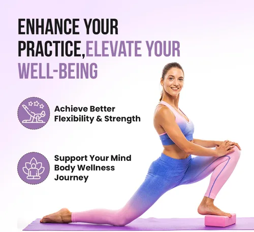 Miniatura 5 de LIVE WELL Bloques de yoga rosas (juego de 2) – Ladrillos de yoga de espuma EVA para apoyo, estiramiento y alineación – Accesorios de yoga