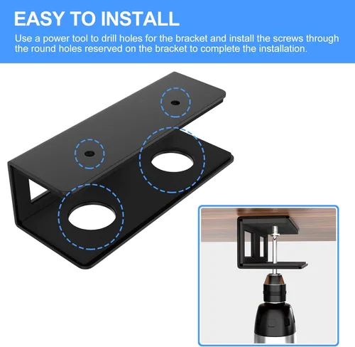 Miniatura 5 de Soporte de metal para debajo del escritorio con tablero de fieltro para proteger tu laptop, soporte de bandeja para laptop debajo del escritorio