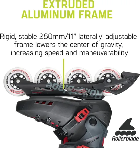 Miniatura 2 de Rollerblade Maxxum XT - Patines en línea urbanos para hombre, color negro y rojo, patines en línea de rendimiento