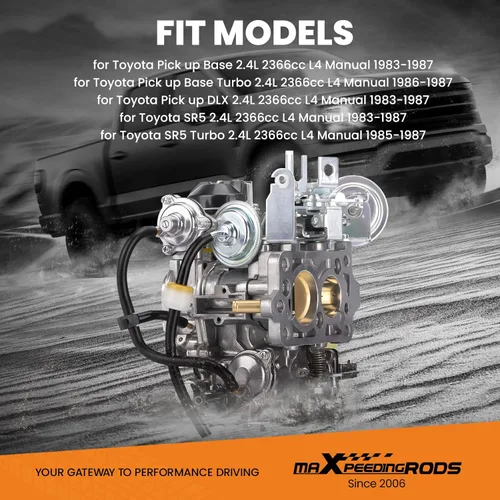 Miniatura 3 de maXpeedingrods Carburador 22R de 2 barriles TOY-505 Carb para Toyota Pickup 22R Motor 1981-1986 y 1987 (primeros seis meses) con conector de enchufe