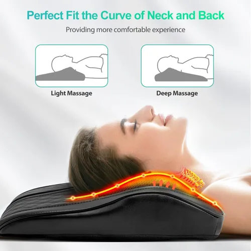 Miniatura 3 de Masajeador de espalda para dolor de espalda, tejido profundo, masajeador shiatsu de cuello y espalda con calor, almohada de masaje de amasamiento 3D