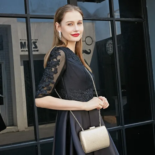 Miniatura 4 de BENCOMOM Bolso de mano dorado para mujer, bolso de mano dorado para mujer, bolso de mano de noche, boda, fiesta, novia, baile de graduación, bolso
