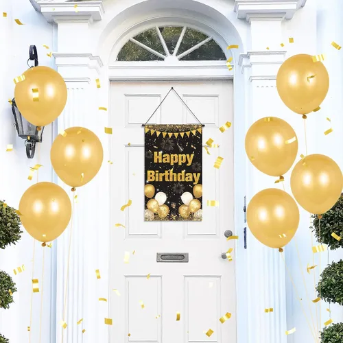 Miniatura 6 de Cartel para puerta de cumpleaños y decoración de colgador, letrero de porche para niños y hombres