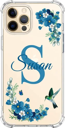 Miniatura 11 de Funda Transparente de Cristal con Nombre Personalizado e Inicial, Compatible con iPhone 16 Pro Max 15 Plus 14 13 12 11 Xs Max XR 8 7 6 Plus 11 Mini