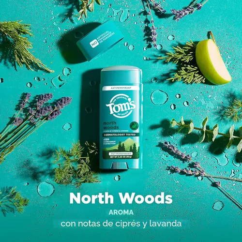 Miniatura 4 de Tom’s of Maine North Woods - Desodorante antitranspirante para hombres y mujeres, 48 horas de protección contra el olor y el sudor, aroma a pachulí