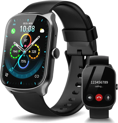 Reloj inteligente para hombres y mujeres, reloj inteligente de pantalla curva HD de 1.95 pulgadas (respuesta/hacer llamadas), rastreador de