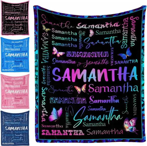Miniatura 30 de Manta personalizada, 20 colores para niño y niña, manta con nombre personalizado para niños y adultos, manta de Navidad para niños y niñas