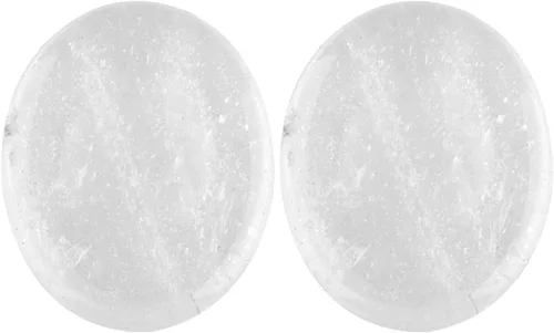 Rockcloud Piedra natural de preocupación, piedras de palma para el pulgar para la ansiedad, cristal curativo, cuarzo de roca transparente