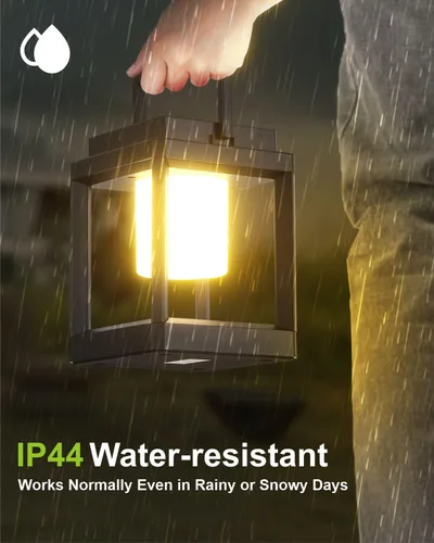 Miniatura 5 de DAKAFUL Lámpara de mesa para exteriores, lámparas LED para mesita de noche, faroles solares colgantes al aire libre para patio, impermeable, lámpara
