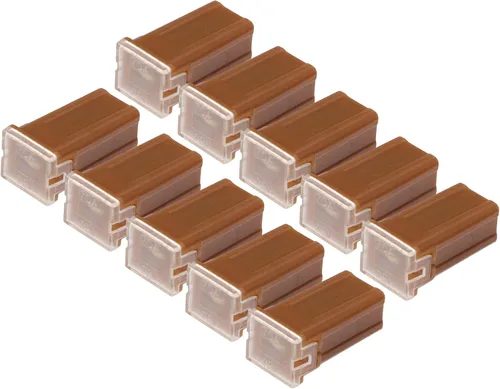 Fusibles de micro cartucho de 70 A/FMM interior del motor Fusibles tipo caja M para coche camión, metal plástico duradero, 10 unidades, marrón