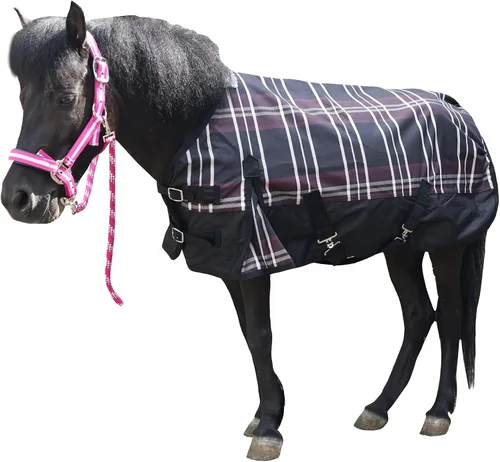 Miniatura 5 de Manta de 600 denieres Ripstop para Mini Caballo - Relleno de 0g, Ligera, Impermeable, Transpirable, Hoja de Lluvia para Poni/Burro en Miniatura