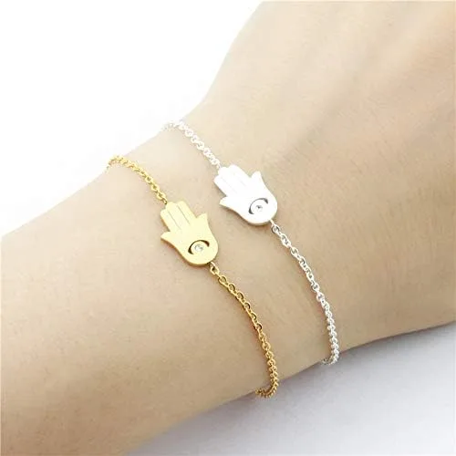 Miniatura 3 de Tobillera de acero inoxidable con cadena de eslabones de plata y oro rosa para mujer