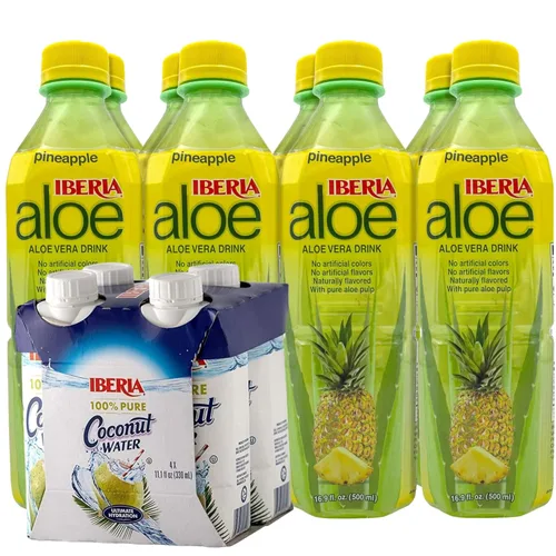 Miniatura 8 de Iberia Agua de coco 100% natural de 11.1 onzas (paquete de 4) + bebida de jugo de aloe vera Iberia Mango, 9.5 onzas líquidas (paquete de 6)