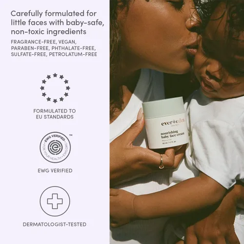 Miniatura 4 de Evereden Crema facial nutritiva para bebé, 1.7 onzas, loción facial no tóxica y sin fragancia Crema hidratante para bebés rica y no grasa