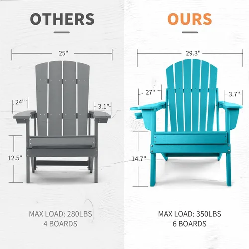 Miniatura 3 de FUNBERRY Silla plegable Adirondack, sillas de hoguera de HDPE para todo tipo de clima con portavasos para exteriores HDPE All Weather