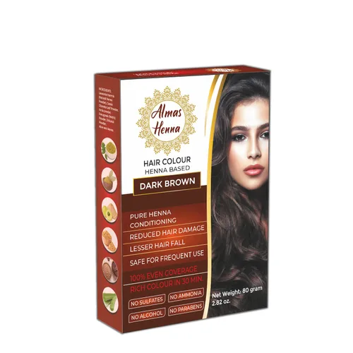 Almas Henna 80 gramos 100% orgánico Polvo para colorear el cabello infundido con hierbas, henna natural para cabello suave y brillante (2.82 onzas,