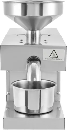Miniatura 6 de Máquina de prensa de aceite de acero inoxidable, extractor de aceite de prensa fría y caliente con motor de 820 W, calefacción de 360°, capacidad