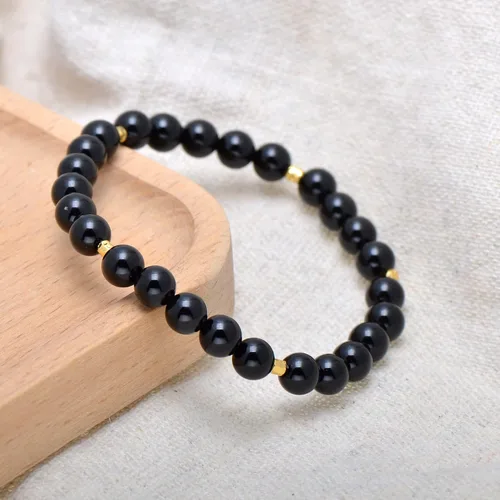 Miniatura 2 de Paialco Pulsera elástica de cuentas naturales o creadas de 0.236 in, pequeña para niñas y mujeres, 6.5 pulgadas