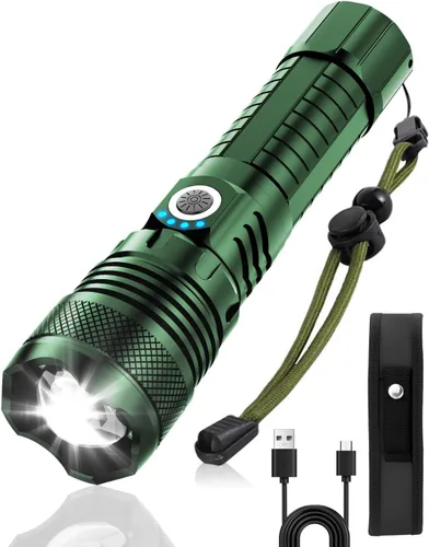 Miniatura 12 de Victoper Linterna LED Paquete de 6, Linternas Tácticas Brillantes de 2000 Lúmenes de Alto Lumen con 5 Modos, Linterna con Zoom de Enfoque Negro