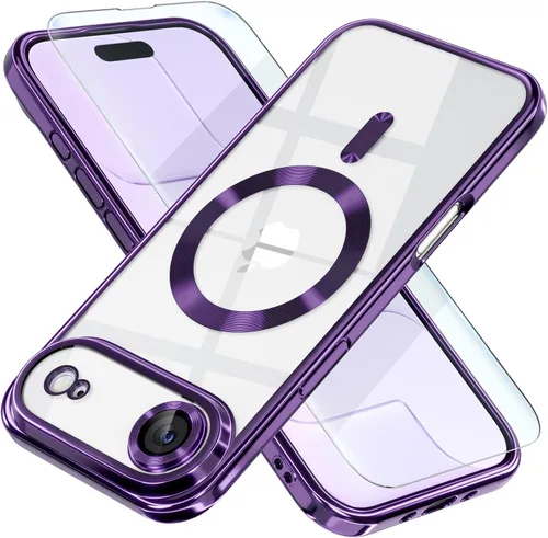 Miniatura 53 de Misea Funda magnética para iPhone 14 compatible con MagSafe [nunca amarillenta] [protección contra caídas de grado militar] protector completo