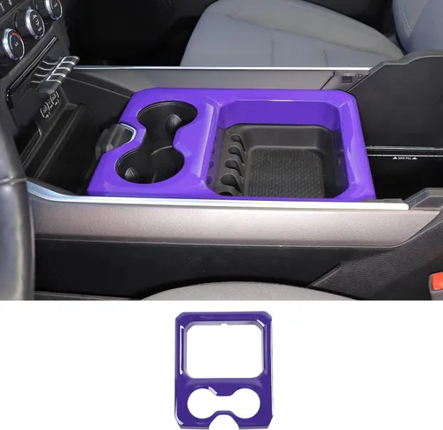 Miniatura 8 de Cubierta de panel de consola central de fibra de carbono con portavasos para apoyabrazos delantero Compatible con 2019-2025 Dodge RAM 1500 2500 3500