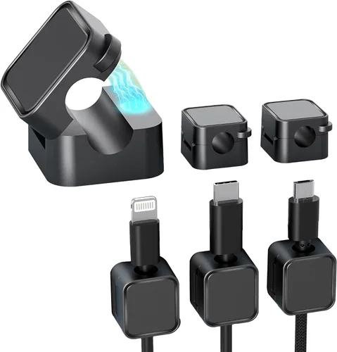Paquete de 6 organizadores de cables, clip magnético para cables, organizador de cables de escritorio, organizador de cables magnético perfectamente