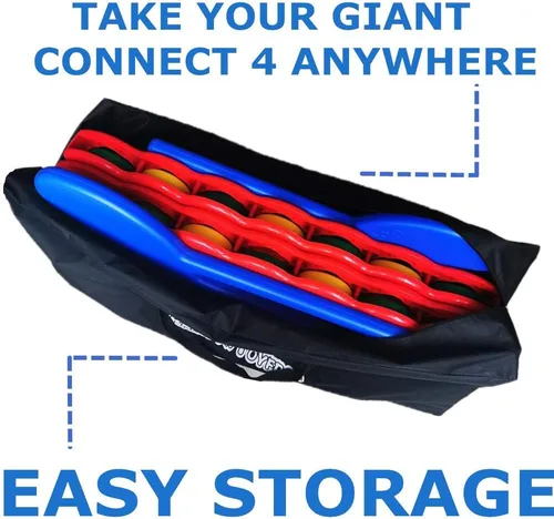 Miniatura 7 de Bolsa de lona gigante de 4 en una fila para conectar juegos, fácil almacenamiento y transporte para un tamaño real Jumbo 4 para anotar, conectar