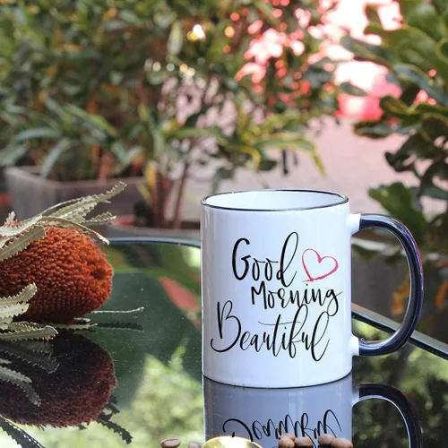 Miniatura 2 de Bonita taza de aniversario de boda con texto en inglés "Good Morning Good Morning" para mujer, regalo de cumpleaños novedoso para esposa, novia