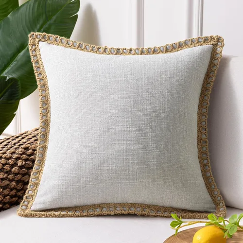 Miniatura 53 de Phantoscope Farmhouse - Fundas de almohada decorativas para exteriores, Poliéster & Mezcla de poliéster, Beige, 18" x 18