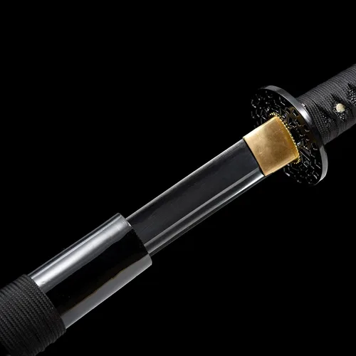 Miniatura 4 de Espada JIHPEN, Katana negra, espada samurái de espiga completa, afilada, hoja de acero de resorte con vaina negra - 41 pulgadas, variedad de estilos