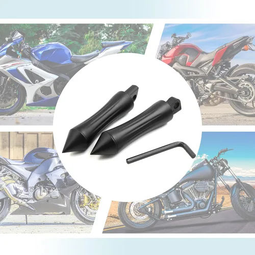 Miniatura 5 de F FIERCE CYCLE 1 par de aleación de aluminio de 0.394 in de la motocicleta Rearsets trasero conjunto reposapiés Peg Bike Bicicleta Ciclismo Negro