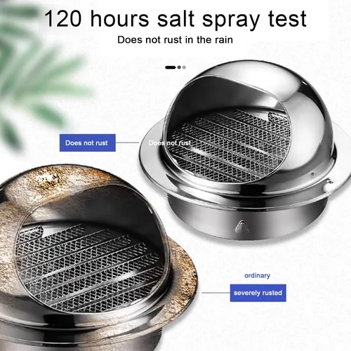 Miniatura 3 de Tapa de ventilación de aire de acero inoxidable 304, cubierta de salida de ventilación de pared redonda, tapa de lluvia para tubo de escape