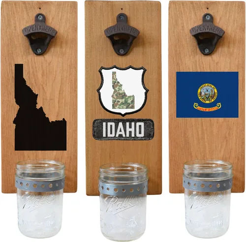 Miniatura 34 de Abrebotellas de cerveza de Massachusetts – Abridor de botellas hecho a mano montado en la pared con tapa – Regalo de cerveza para él o ella