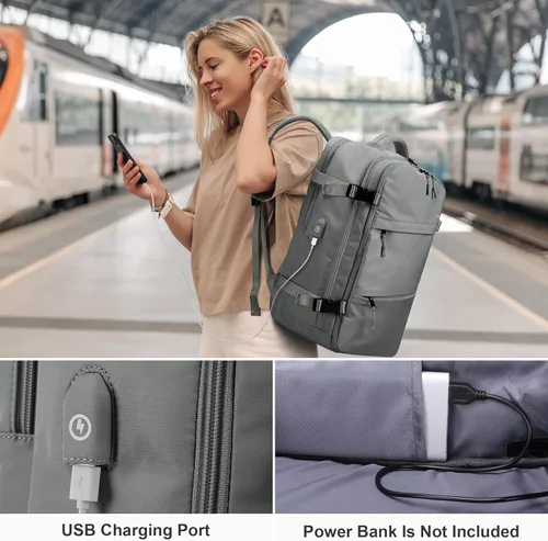 Miniatura 7 de HOMIEE Bolsa de Mano, Mochila de Viaje Grande Aprobada para Vuelos Bolsa para Artículos Personales, Mochila Diaria Impermeable para Equipaje Ligera